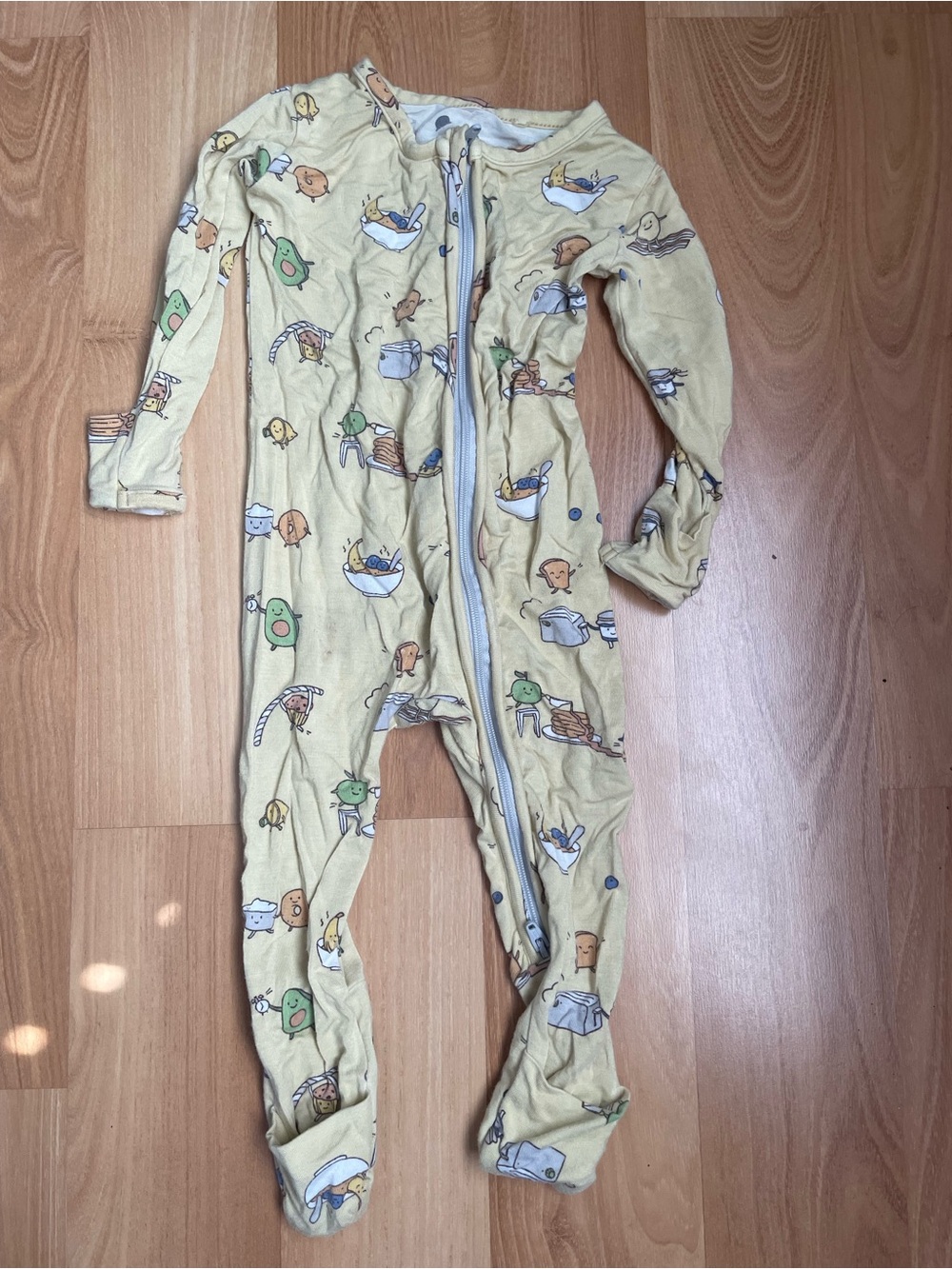 Bellabu Bear Yellow baby One-Piece Footed Pajamas Bamboo